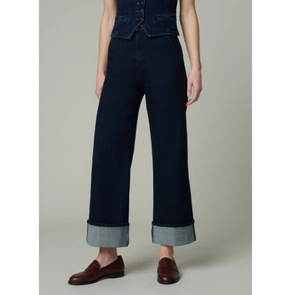 NEW JOE'S The Trixie Denim women Trousers With Wide Cuffs in medium wash 825 7t3 - Picture 5 of 11
